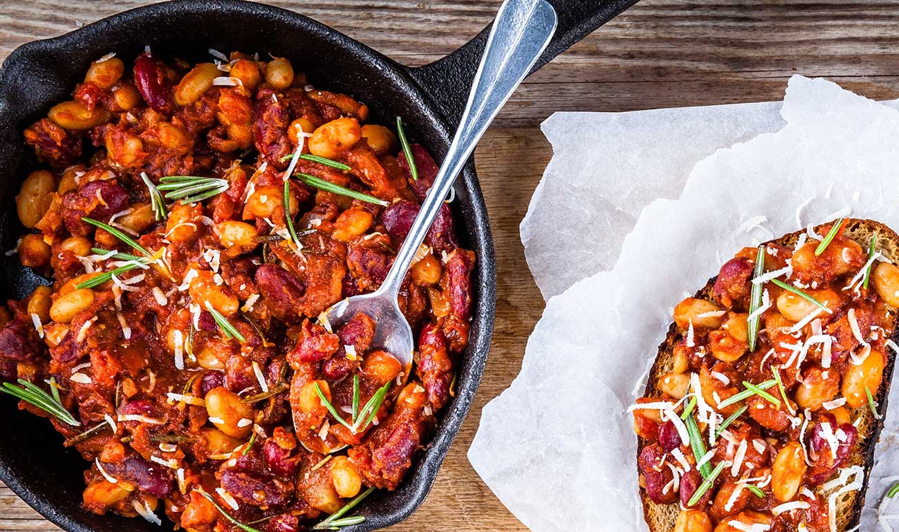 One Pot Cheesy Lentils and Beans
