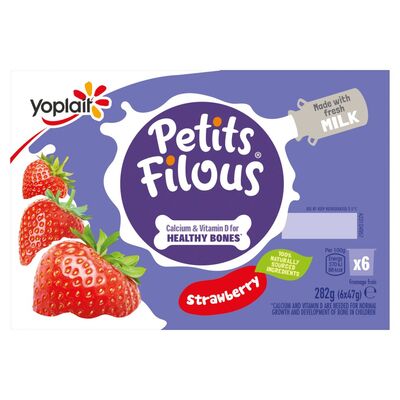 Yoplait Petits Filous Strawberry Small 6 Pack 282g