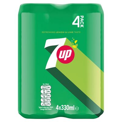 7Up Lemon & Lime Can 4 Pack 330ml