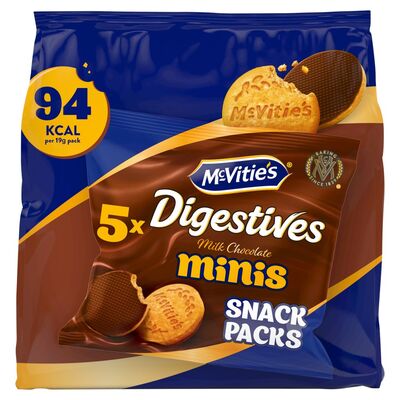 McVitie's Milk Chocolate Minis Digestive Snack Packs 5 Pack 19g