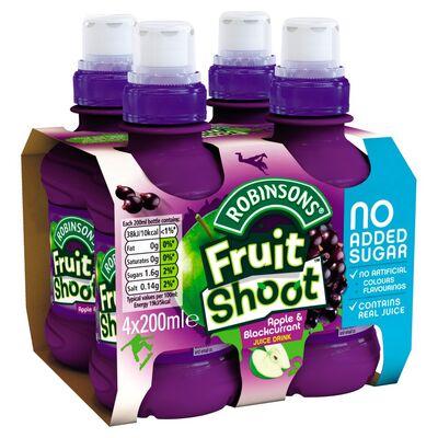 Robinsons Fruit Shoot Blackcurrent & Apple No Added Sugar Multi Pack 4 x 200ml
