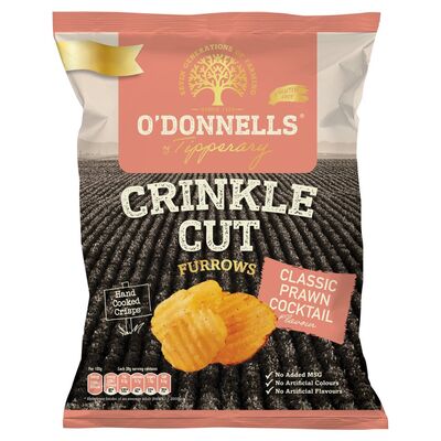 O'Donnell's Crinkle Cut Prawn Cocktail Crisps 125g