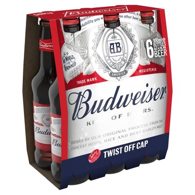 Budweiser Beer Bottle Pack 6 x 300ml