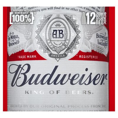 Budweiser Beer Bottle Pack 12 x 300ml