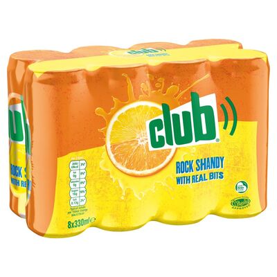 Club Rock Shandy Can Pack 8 x 330ml