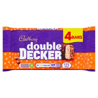Cadbury Double Decker Chocolate Bar 4 Pack 37.3g
