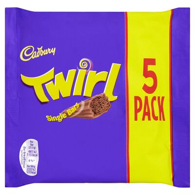 Cadbury Twirl Chocolate Bar 5 Pack 21.5g