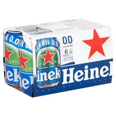 Heineken 0.0 Lager Can 6 Pack 330ml