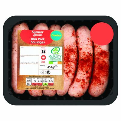 CENTRA BBQ PORK SAUSAGES 6 PACK 454G