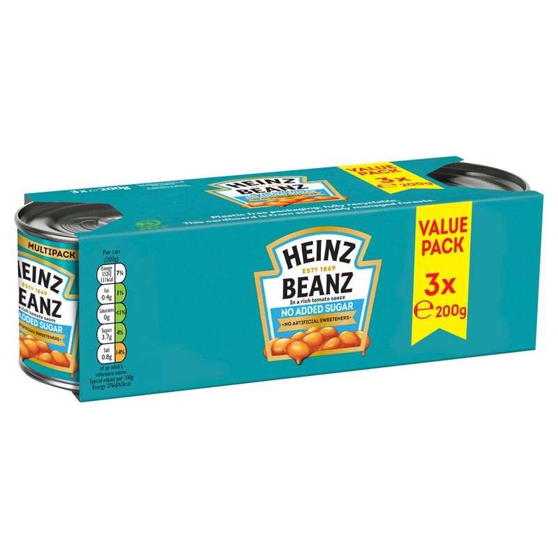 Heinz No Added Sugar Beanz 3 x 200g