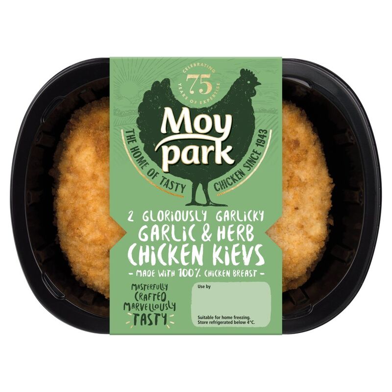 Moy Park 2 Gloriously Garlicky Garlic & Herb Chicken Kievs 260g