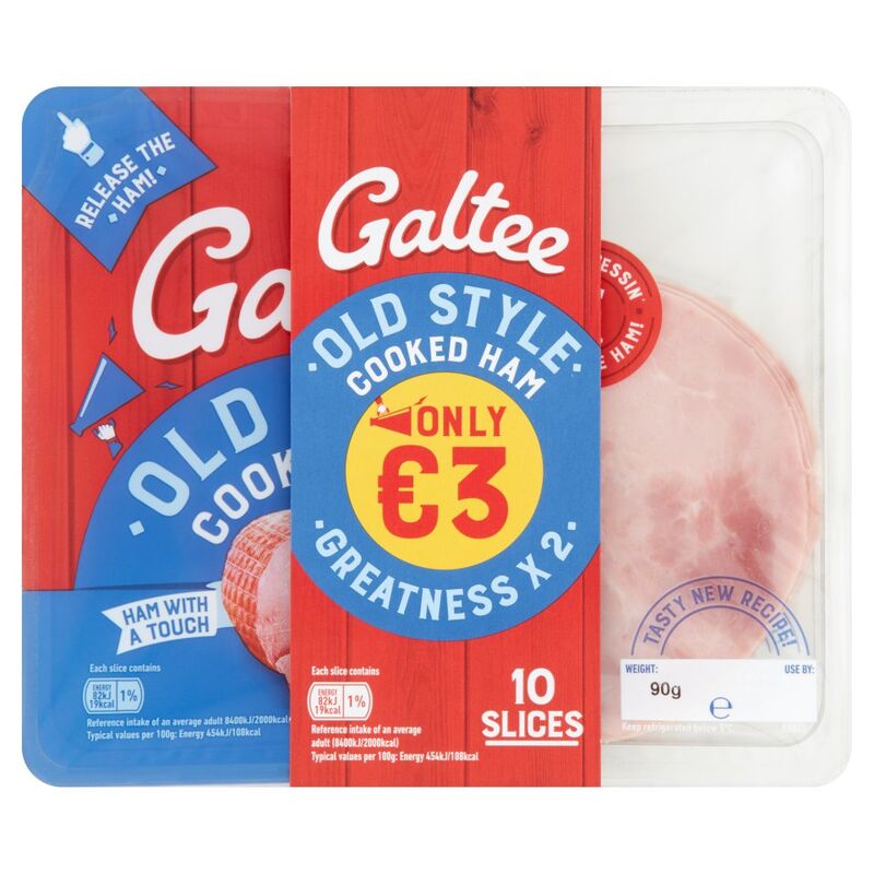 Galtee Old Style Cooked Ham 10 Slices 2 x 90g (180g)