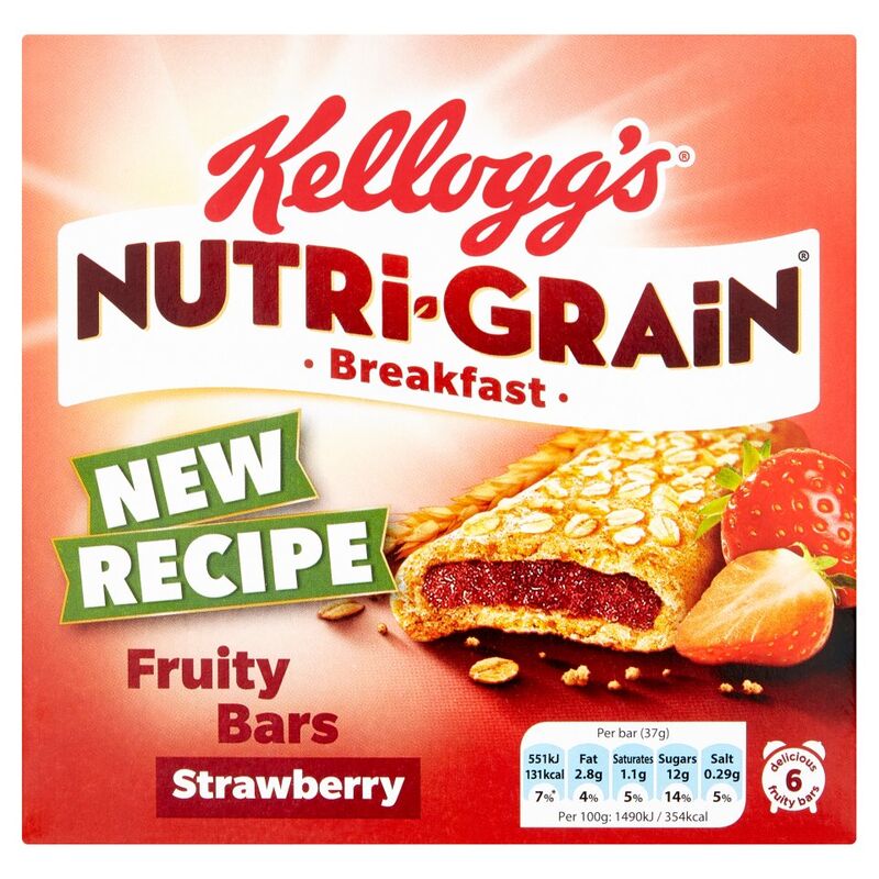 Kellogg's Nutri-Grain Strawberry Cereal Bars 6 x 37g
