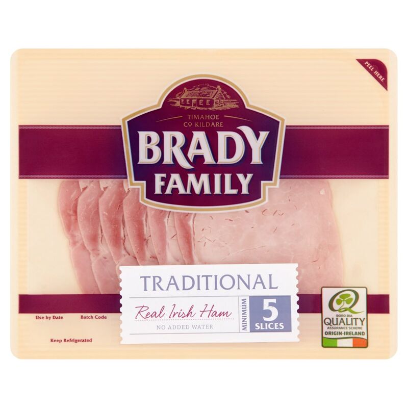 Brady Family Traditional Real Irish Ham Minimum 5 Slices 90g