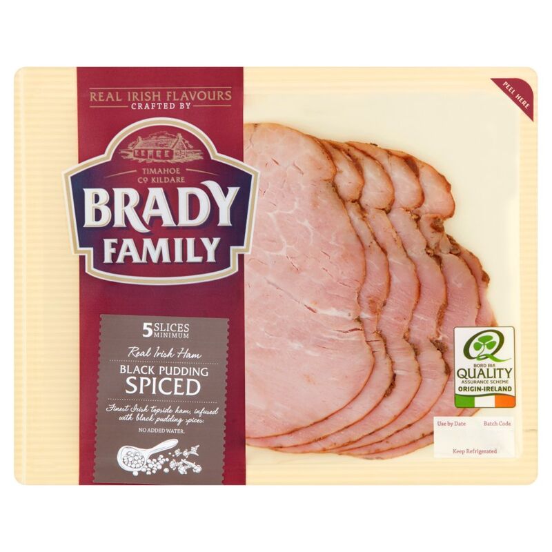 Brady Family Black Pudding Spiced Real Irish Ham 5 Slices 90g